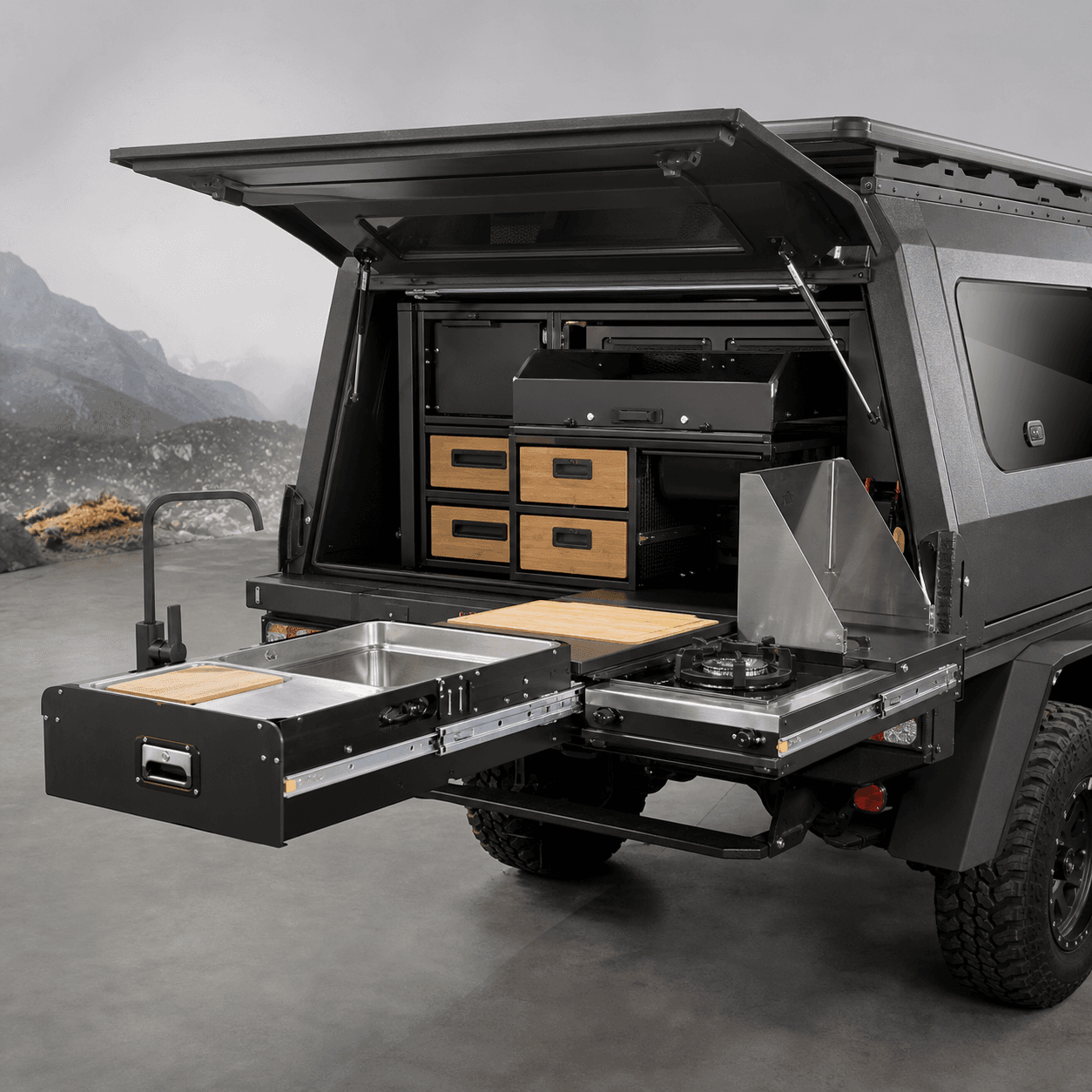 Premium Slide-Out Canopy Camp Kitchen